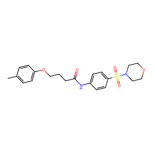 4-(4-methylphenoxy)-N-(4-morpholin-4-ylsulfonylphenyl)butanamide structure