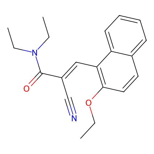 (E)-2-cyano-3-(2-ethoxynaphthalen-1-yl)-N,N-diethylprop-2-enamide structure