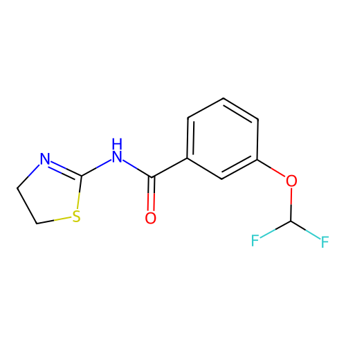 3-(difluoromethoxy)-N-(4,5-dihydrothiazol-2-yl)benzamide structure