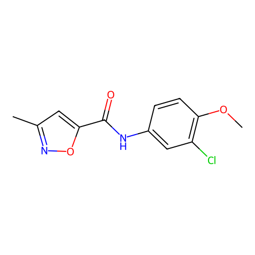 N-(3-chloro-4-methoxyphenyl)-3-methyl-1,2-oxazole-5-carboxamide structure