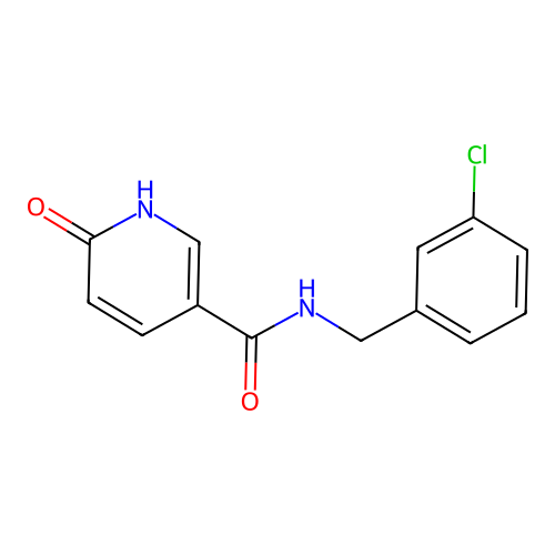 N-(3-chlorobenzyl)-6-oxo-1,6-dihydropyridine-3-carboxamide structure