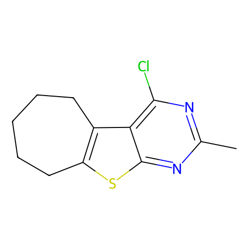 4-chloro-2-methyl-6,7,8,9-tetrahydro-5H-cyclohepta[4,5]thieno[2,3-d]pyrimidine structure