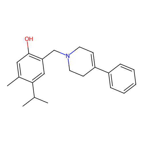 5-methyl-2-[(4-phenyl-3,6-dihydro-2H-pyridin-1-yl)methyl]-4-propan-2-ylphenol structure