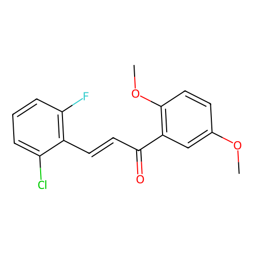 (2E)-3-(2-Chloro-6-fluorophenyl)-1-(2,5-dimethoxyphenyl)prop-2-en-1-one structure