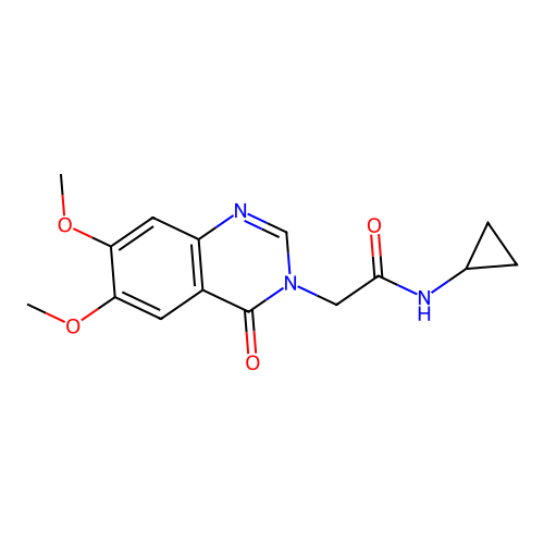 N-cyclopropyl-2-(6,7-dimethoxy-4-oxoquinazolin-3(4H)-yl)acetamide structure