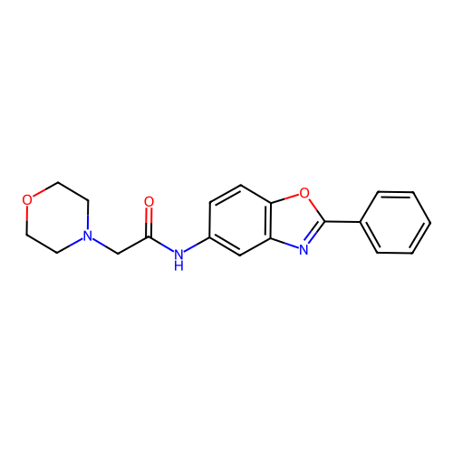 4-Morpholineacetamide, N-(2-phenyl-5-benzoxazolyl)- structure