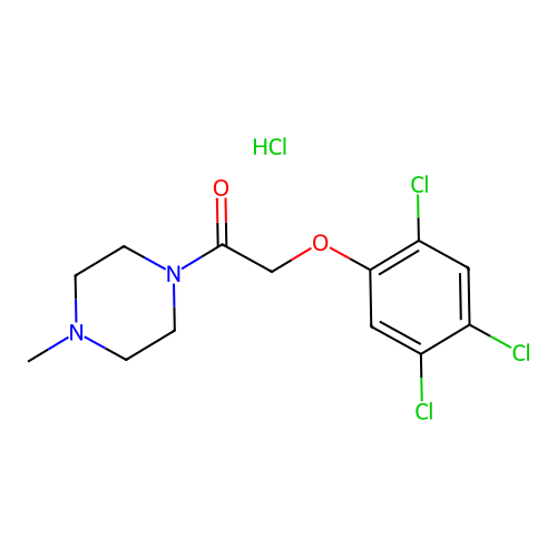 Piperazine, 1-methyl-4-((2,4,5-trichlorophenoxy)acetyl)-, monohydrochloride structure