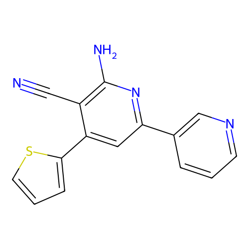 2-Amino-6-pyridin-3-yl-4-thiophen-2-ylpyridine-3-carbonitrile structure