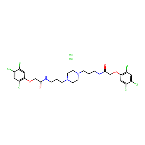 1,4-Bis(3-(2,4,5-trichlorophenoxyacetamido)propyl)piperazine dihydrochloride dihydrate structure