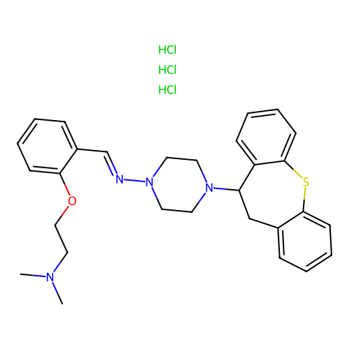 1-piperazinamine,4-(10,11-dihydrodibenzo -n-((2-(2-,trihydrochloride structure