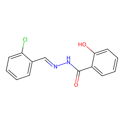 N-[(2-chlorophenyl)methylideneamino]-2-hydroxybenzamide structure