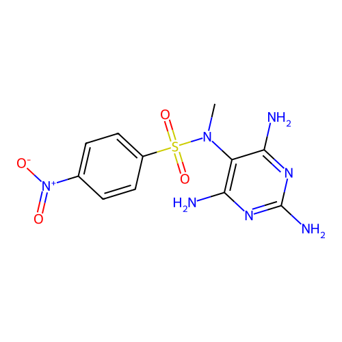 N-methyl-4-nitro-N-(2,4,6-triaminopyrimidin-5-yl)benzenesulfonamide structure