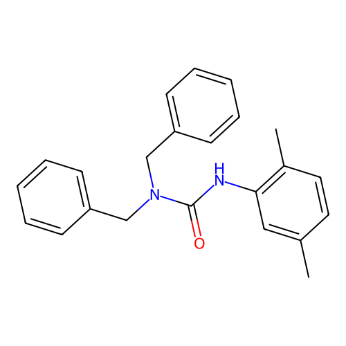 1,1-Dibenzyl-3-(2,5-xylyl)urea structure