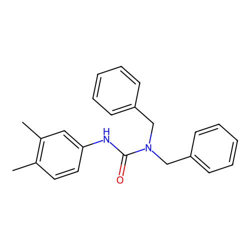 1,1-Dibenzyl-3-(3,4-xylyl)urea structure