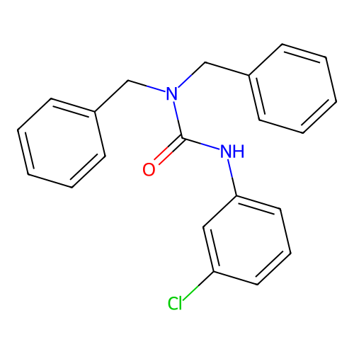 Urea, N'-(3-chlorophenyl)-N,N-bis(phenylmethyl)- structure