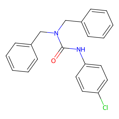 1,1-dibenzyl-3-(4-chlorophenyl)urea structure