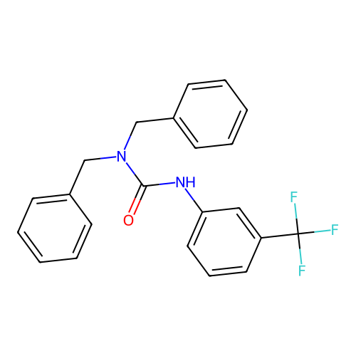 N,N-Dibenzyl-N'-[3-(trifluoromethyl)phenyl]urea structure