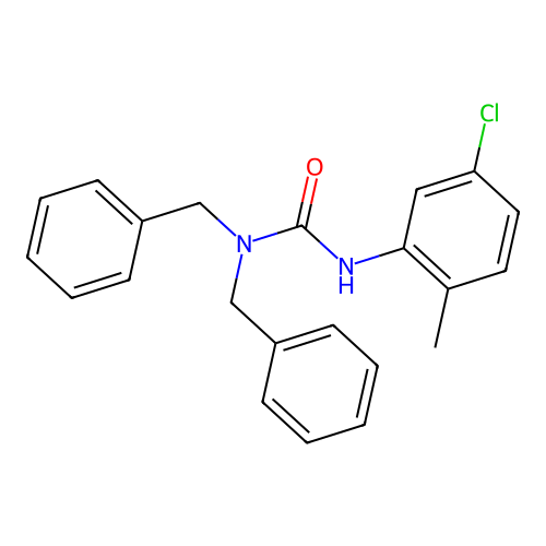 Urea, N'-(5-chloro-2-methylphenyl)-N,N-bis(phenylmethyl)- structure
