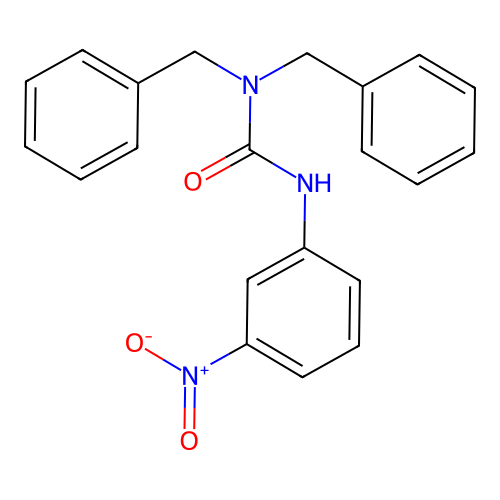 1,1-Dibenzyl-3-(3-nitrophenyl)urea structure