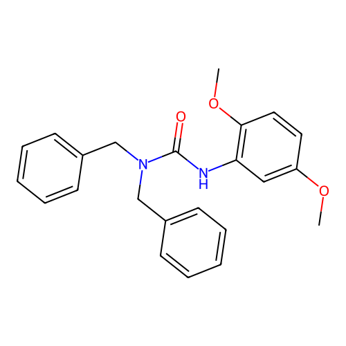 1,1-Dibenzyl-3-(2,5-dimethoxyphenyl)urea structure