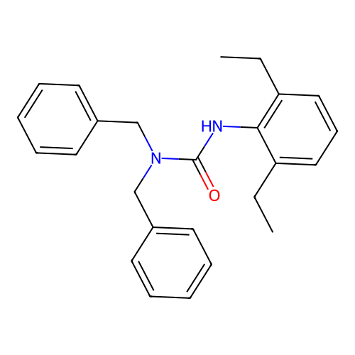 1,1-Dibenzyl-3-(2,6-diethylphenyl)urea structure