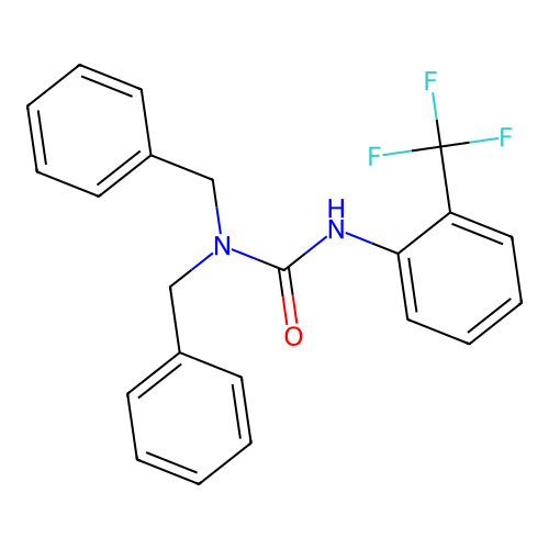 N,N-Dibenzyl-N'-[2-(trifluoromethyl)phenyl]urea structure