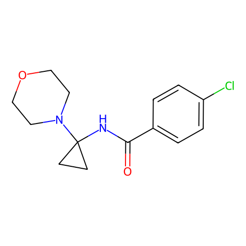 4-chloro-N-(1-morpholin-4-ylcyclopropyl)benzamide structure