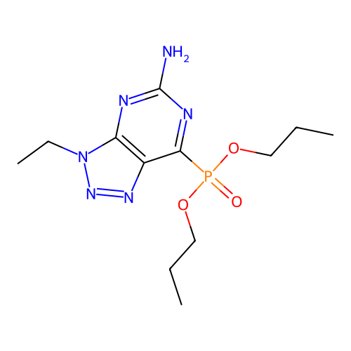 Dipropyl(5-amino-3-ethyl-3h-[1,2,3]triazolo[4,5-d]pyrimidin-7-yl)phosphonate structure