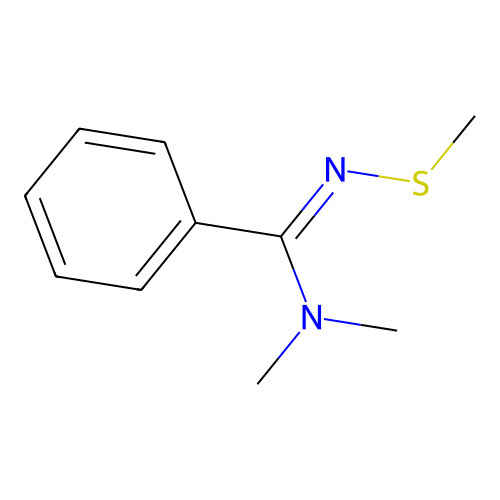 N,N-dimethyl-N'-methylsulfanylbenzenecarboximidamide structure