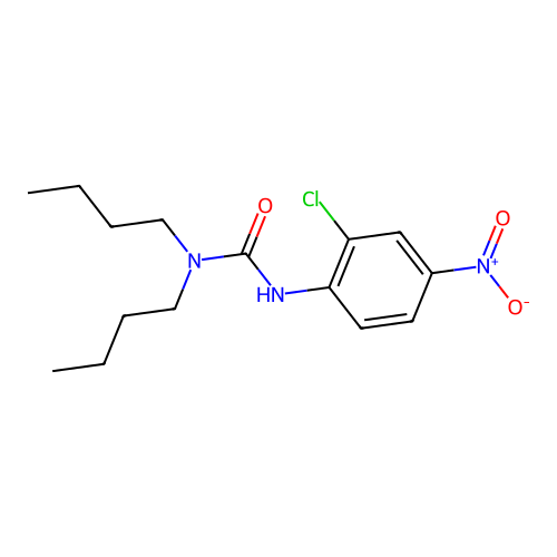 Urea, N,N-dibutyl-N'-(2-chloro-4-nitrophenyl)- structure