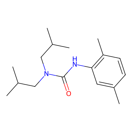 Urea, N'-(2,5-dimethylphenyl)-N,N-bis(2-methylpropyl)- structure