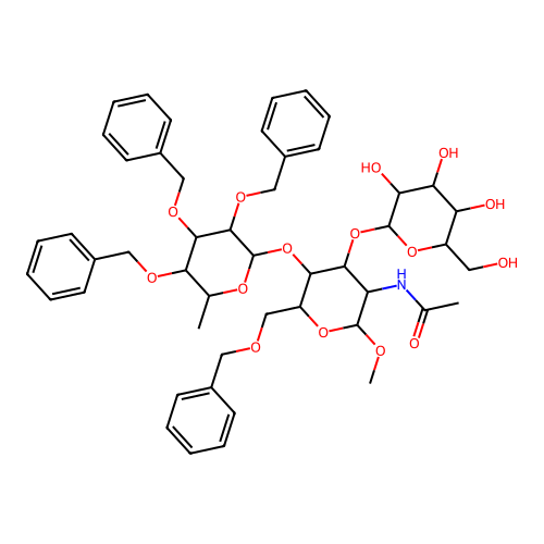 Lewis A trisaccharide methyl glycoside tetrabenzylether structure