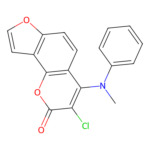3-Chloro-4-[methyl(phenyl)amino]-2H-furo[2,3-h][1]benzopyran-2-one structure