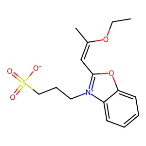 3-{2-[2-Ethoxy-1-propen-1-yl]-1,3-benzoxazol-3-ium-3-yl}-1-propanesulfonate structure