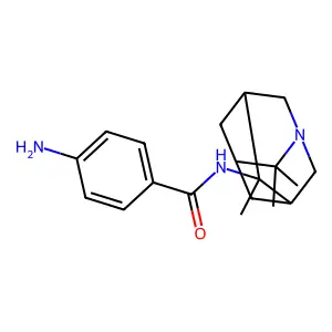 Benzamide, 4-amino-N-(4,8,8-trimethyl-1-azatricyclo(3.3.1.1(sup 3,7))dec-4-yl)- structure
