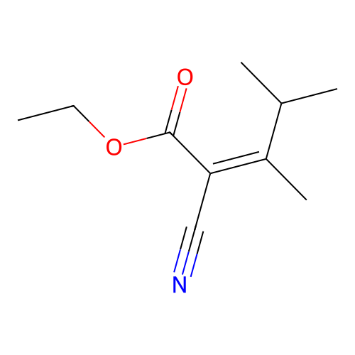 2-Pentenoic acid, 2-cyano-3,4-dimethyl-, ethyl ester structure