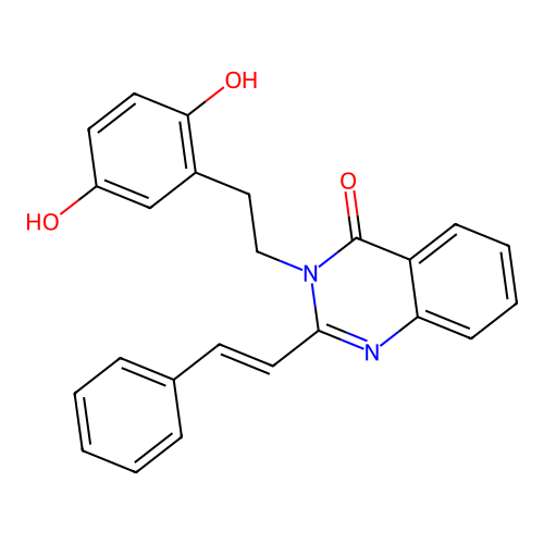 4(3H)-Quinazolinone, 3-(2-(2,5-dihydroxyphenyl)ethyl)-2-(2-phenylethenyl)- structure