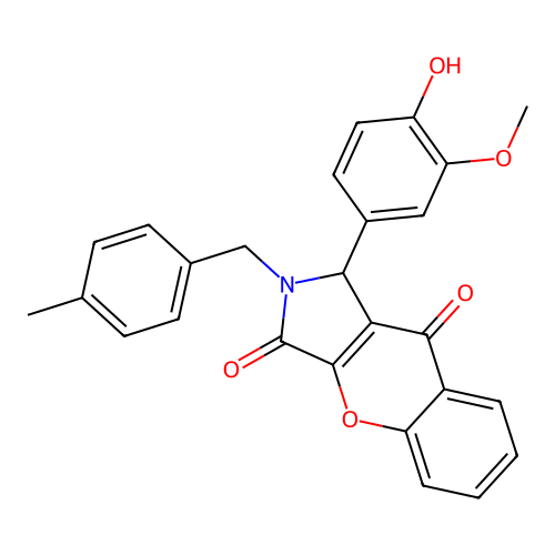 1-(4-hydroxy-3-methoxyphenyl)-2-(4-methylbenzyl)-1,2-dihydrochromeno[2,3-c]pyrrole-3,9-dione structure
