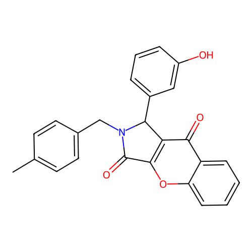 1-(3-hydroxyphenyl)-2-(4-methylbenzyl)-1,2-dihydrochromeno[2,3-c]pyrrole-3,9-dione structure