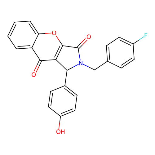 2-(4-fluorobenzyl)-1-(4-hydroxyphenyl)-1,2-dihydrochromeno[2,3-c]pyrrole-3,9-dione structure