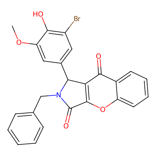 2-benzyl-1-(3-bromo-4-hydroxy-5-methoxyphenyl)-1,2-dihydrochromeno[2,3-c]pyrrole-3,9-dione structure