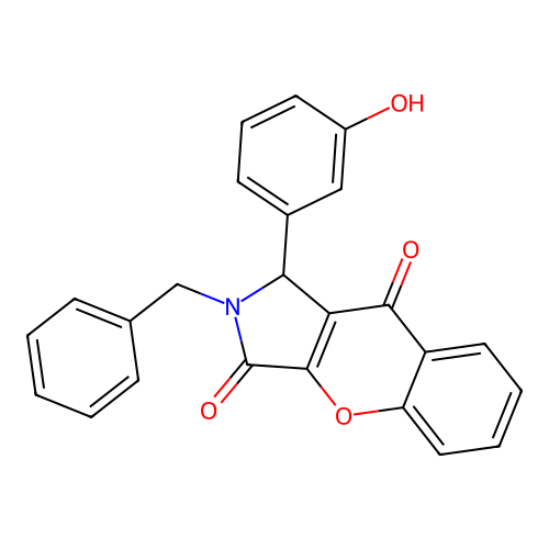 2-Benzyl-1-(3-hydroxyphenyl)-1,2-dihydrochromeno[2,3-c]pyrrole-3,9-dione structure
