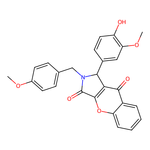 1-(4-hydroxy-3-methoxyphenyl)-2-(4-methoxybenzyl)-1,2-dihydrochromeno[2,3-c]pyrrole-3,9-dione structure