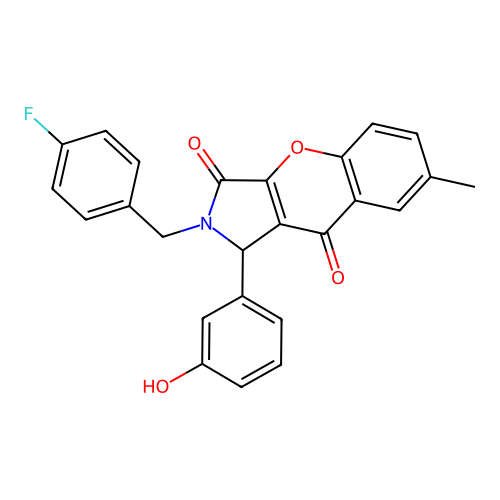 2-(4-fluorobenzyl)-1-(3-hydroxyphenyl)-7-methyl-1,2-dihydrochromeno[2,3-c]pyrrole-3,9-dione structure