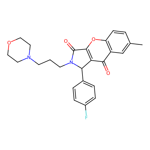 1-(4-fluorophenyl)-7-methyl-2-[3-(morpholin-4-yl)propyl]-1H,2H,3H,9H-chromeno[2,3-c]pyrrole-3,9-dione structure
