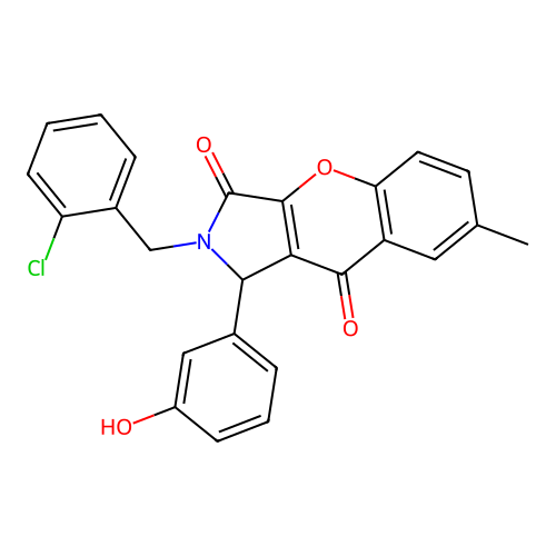 2-(2-chlorobenzyl)-1-(3-hydroxyphenyl)-7-methyl-1,2-dihydrochromeno[2,3-c]pyrrole-3,9-dione structure