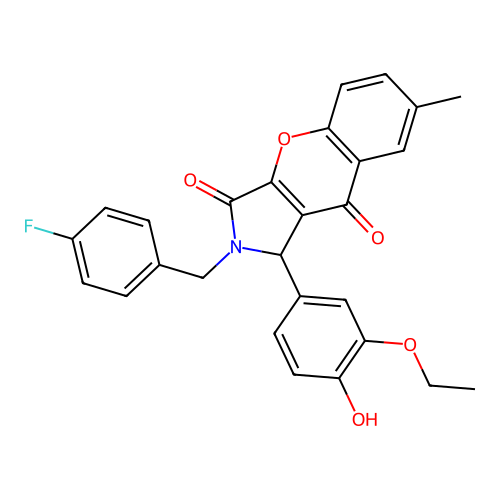 1-(3-ethoxy-4-hydroxyphenyl)-2-(4-fluorobenzyl)-7-methyl-1,2-dihydrochromeno[2,3-c]pyrrole-3,9-dione structure