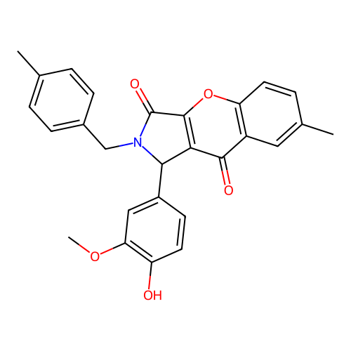 1-(4-hydroxy-3-methoxyphenyl)-7-methyl-2-(4-methylbenzyl)-1,2-dihydrochromeno[2,3-c]pyrrole-3,9-dione structure