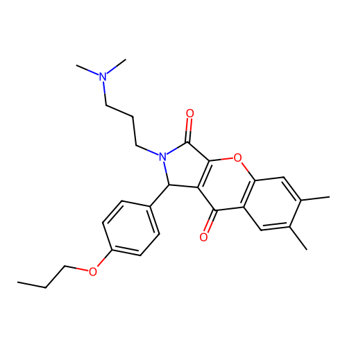 2-[3-(dimethylamino)propyl]-6,7-dimethyl-1-(4-propoxyphenyl)-1,2-dihydrochromeno[2,3-c]pyrrole-3,9-dione structure