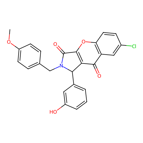 7-chloro-1-(3-hydroxyphenyl)-2-(4-methoxybenzyl)-1,2-dihydrochromeno[2,3-c]pyrrole-3,9-dione structure